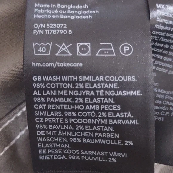 H&M Wide Leg Women's Cargo Pants in Olive Green - Size 6 - Picture 8 of 8